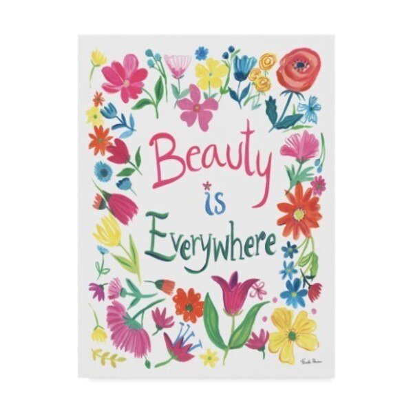 Farida Zaman 'Floral Quote Iii' Canvas Art, 24x32, Trademark Fine Art, Mfr#: WAP04389-C2432GG